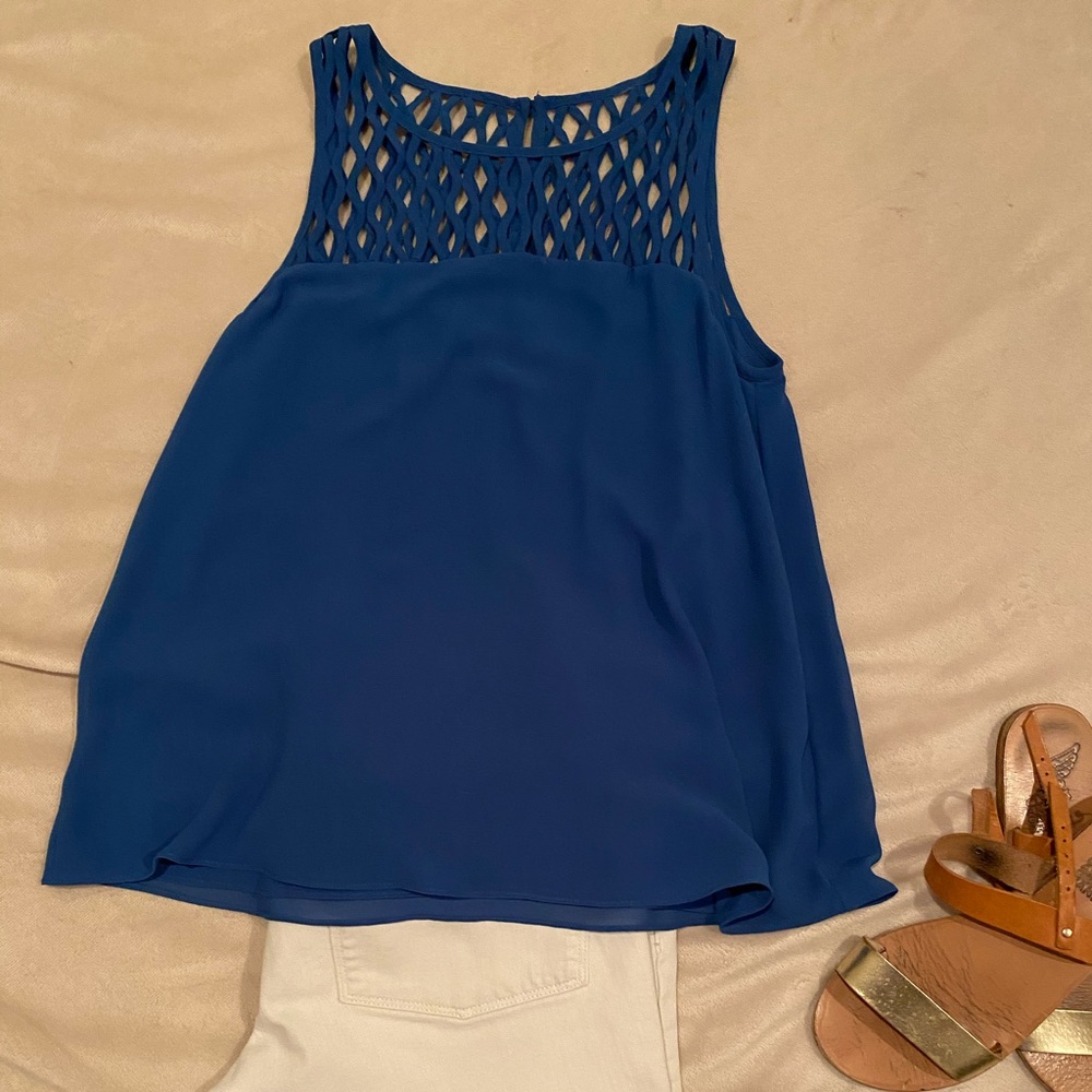 Cobalt blue sleeveless blouse size S - Picture 4 of 6